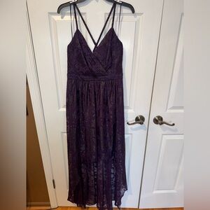 Max & Cleo Purple Lace Dress